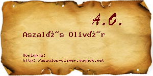 Aszalós Olivér névjegykártya