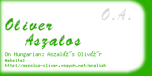 oliver aszalos business card