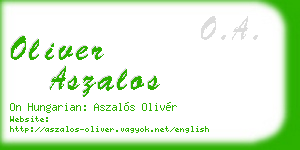 oliver aszalos business card